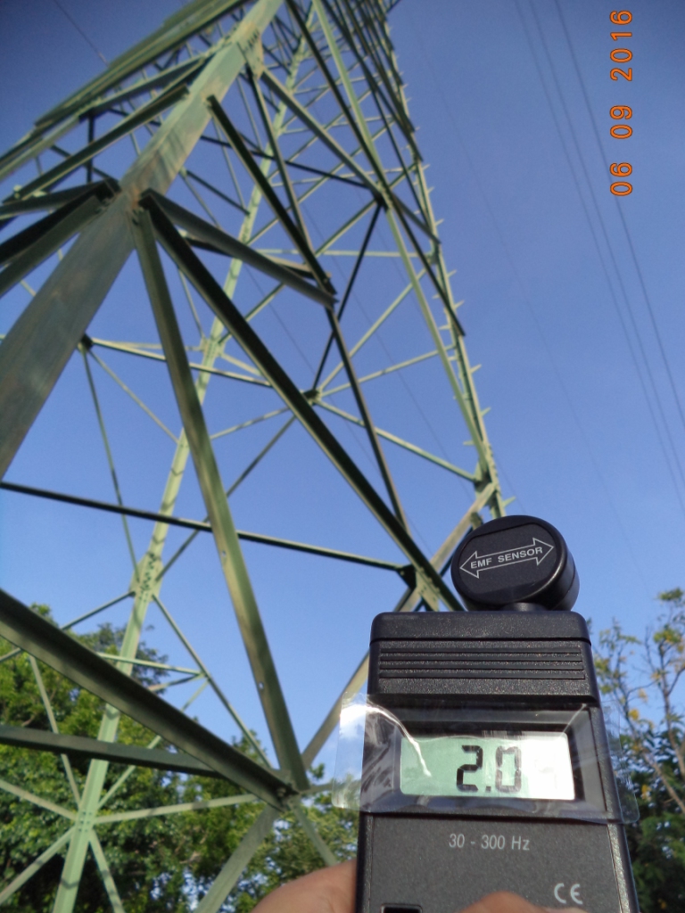 Mesure de l'exposition au champ magnétique basse fréquence à proximité d'une ligne Haute Tension